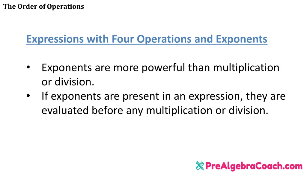 the order of operations 11