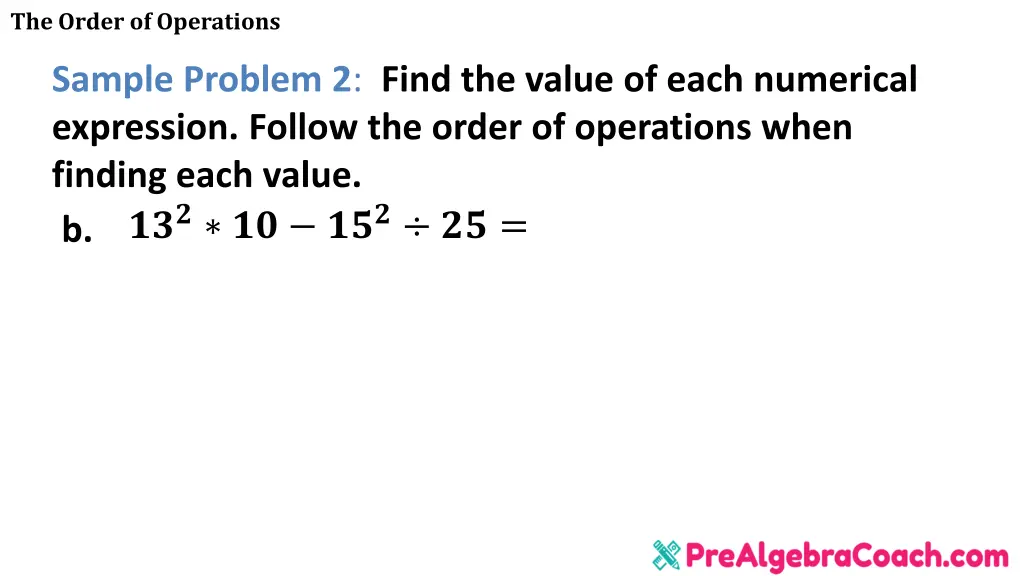 the order of operations 14