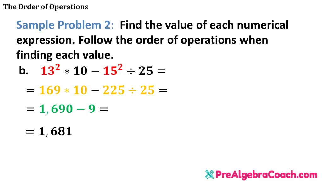 the order of operations 15