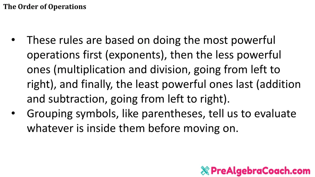 the order of operations 2