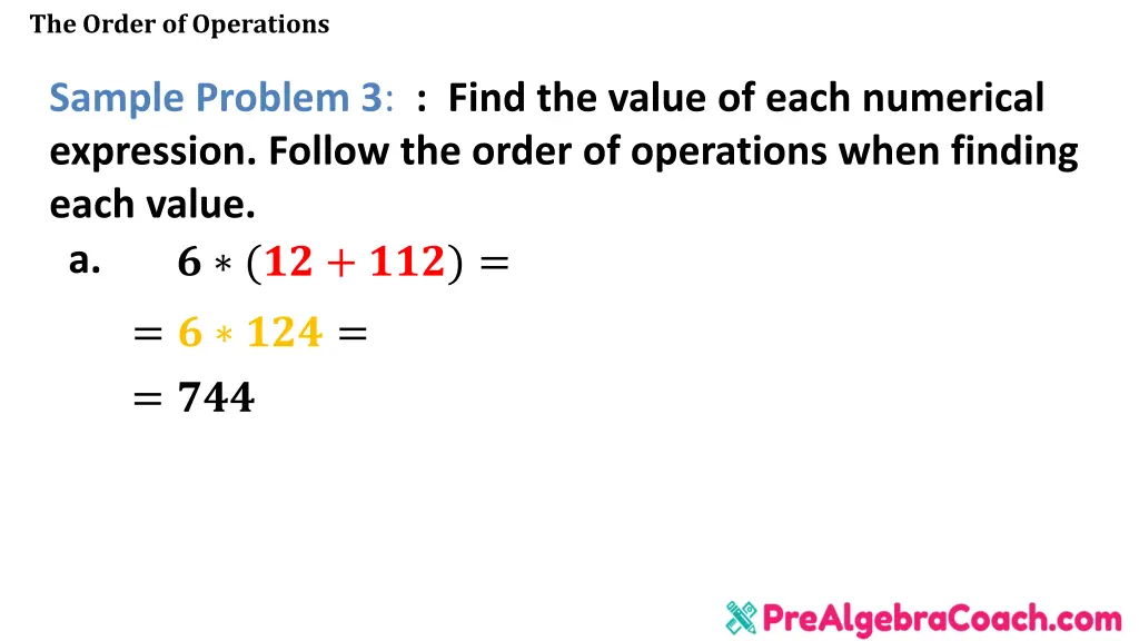 the order of operations 20