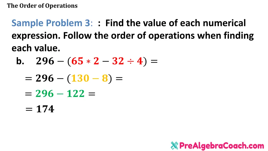 the order of operations 22