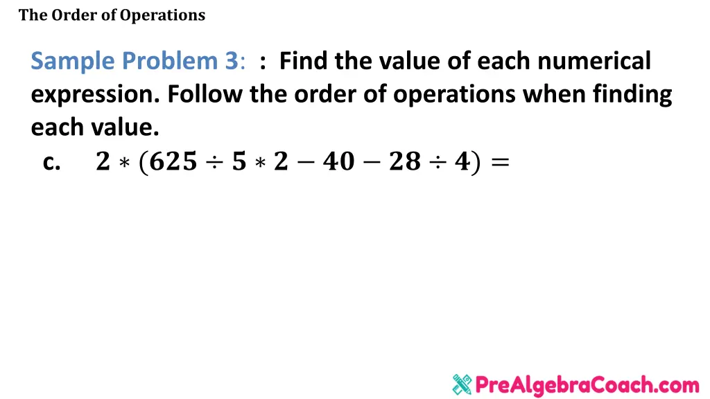 the order of operations 23