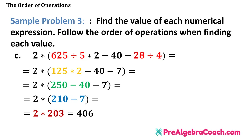the order of operations 24