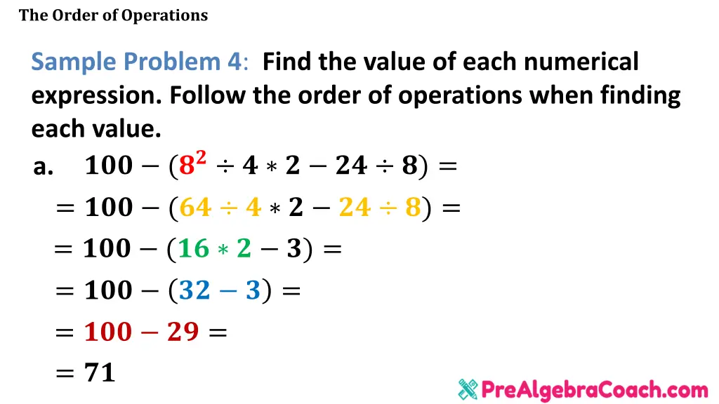 the order of operations 27