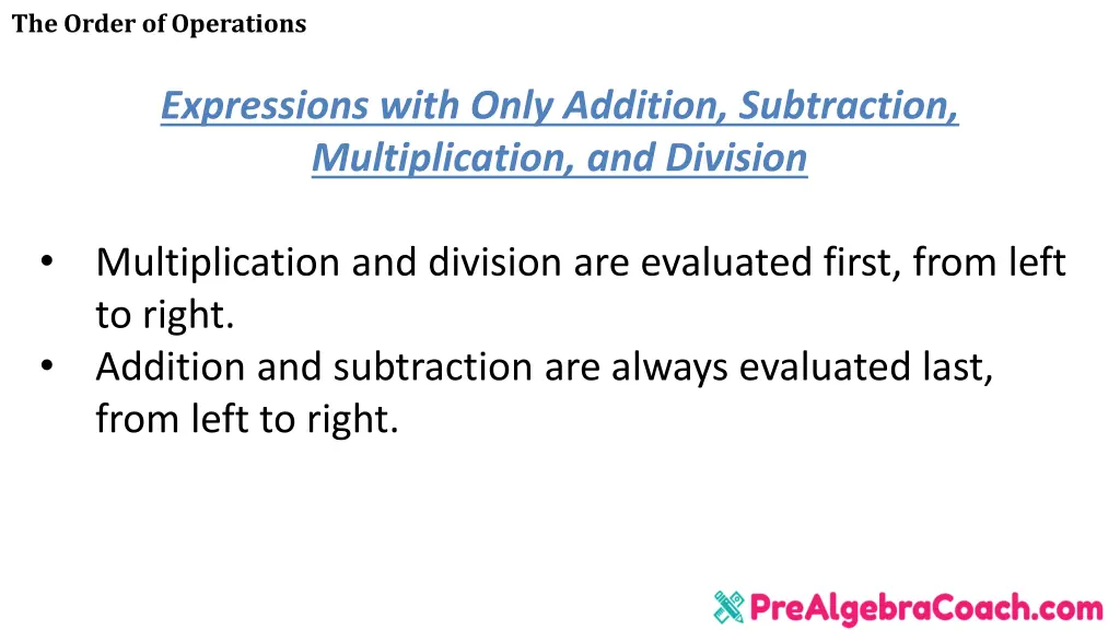 the order of operations 4