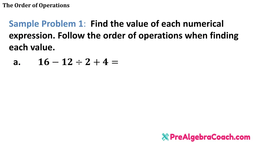 the order of operations 5