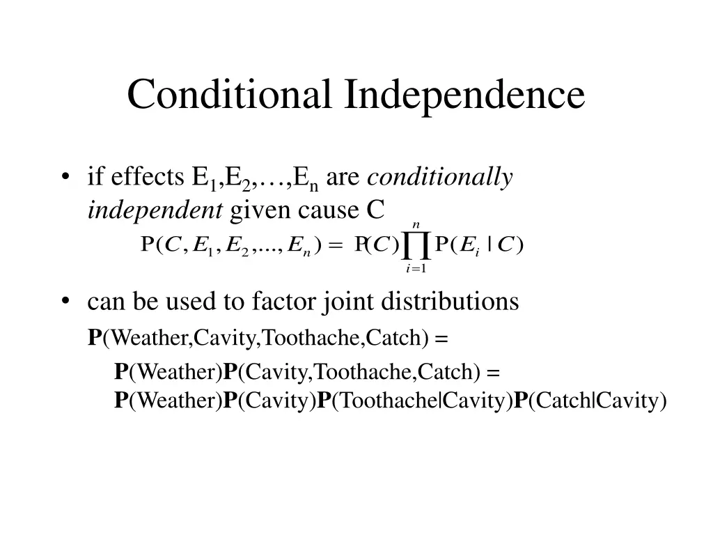 conditional independence
