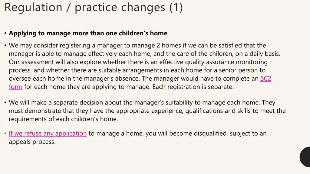 regulation practice changes 1