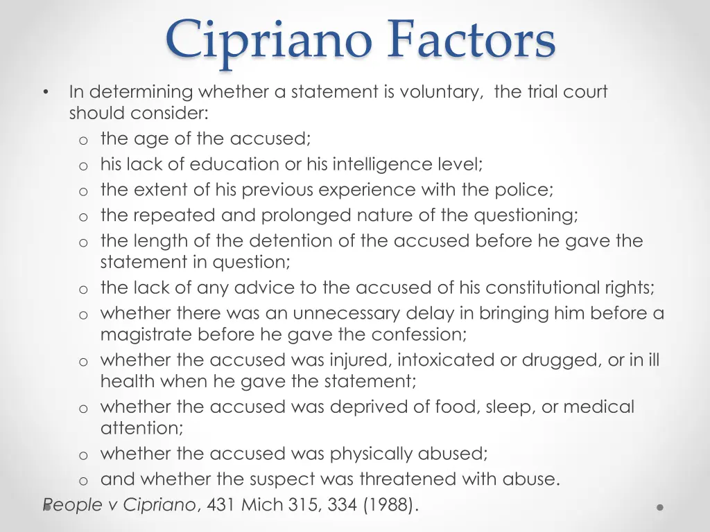 cipriano factors in determining whether