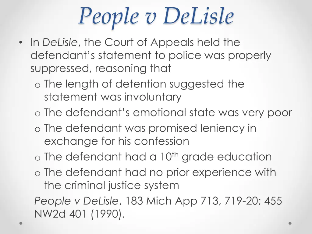 people v delisle in delisle the court of appeals