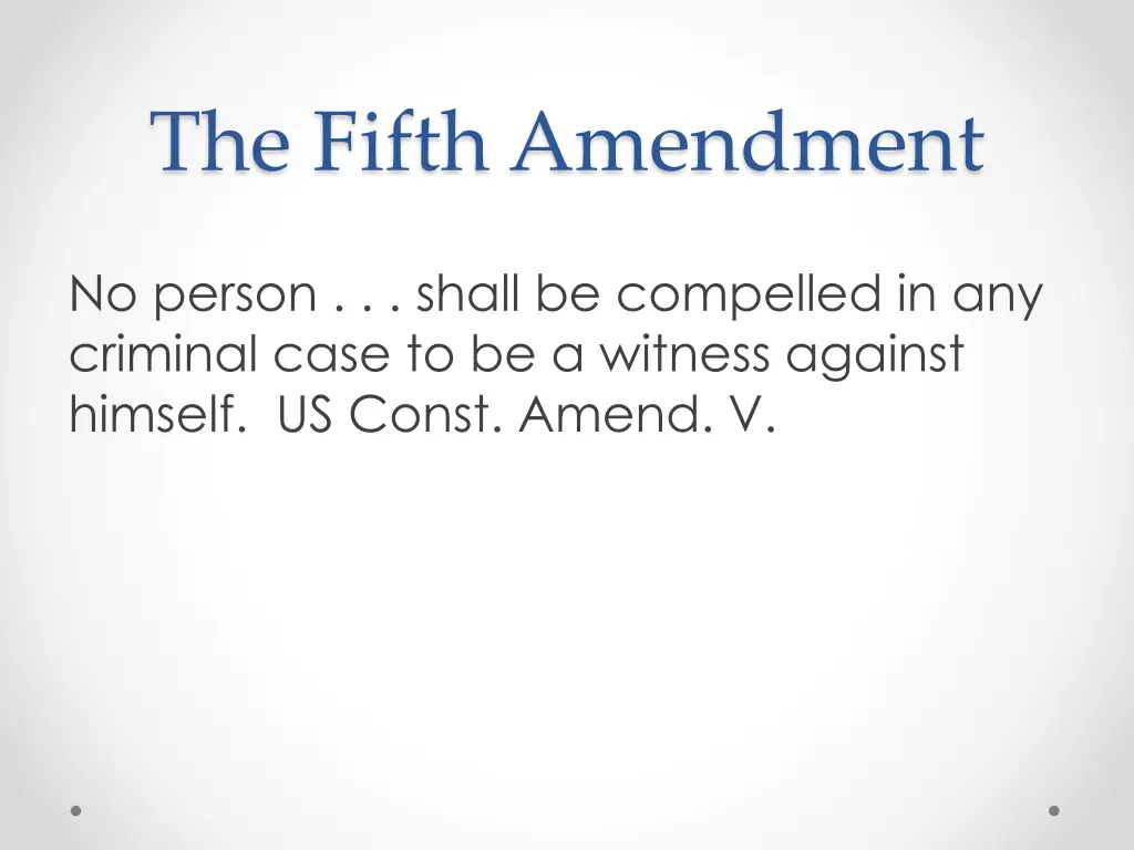 the fifth amendment