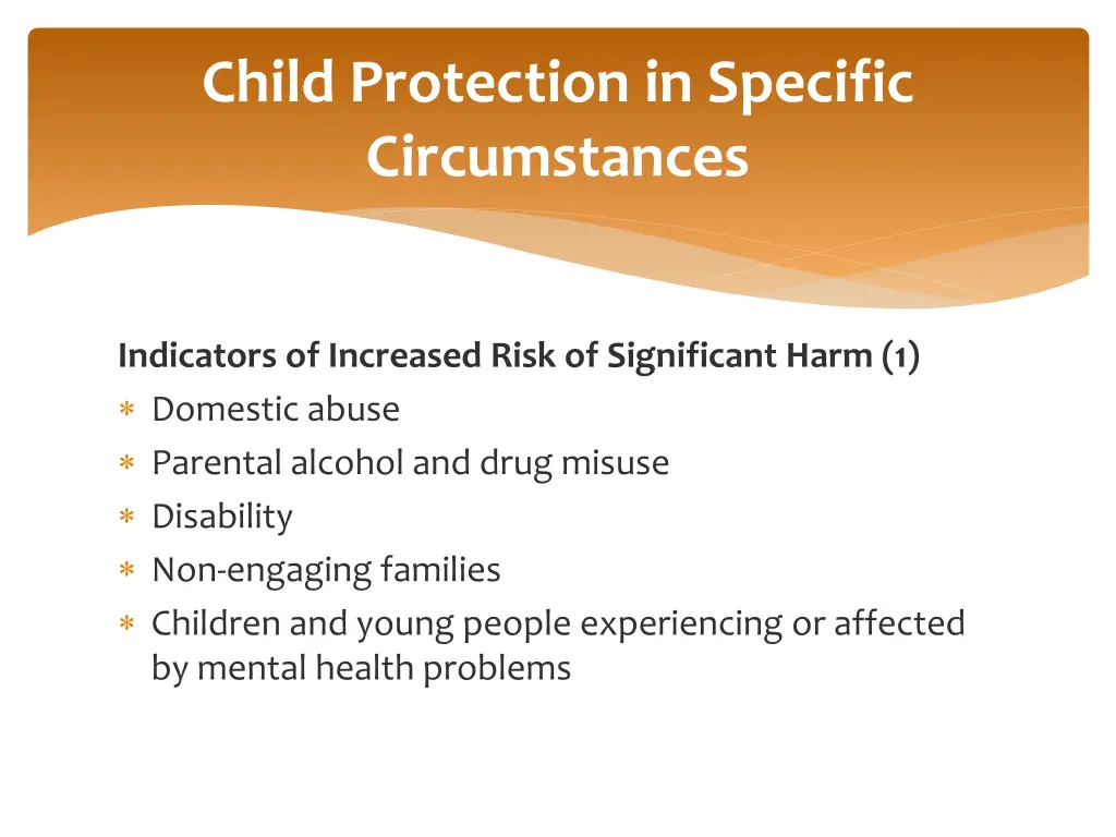 child protection in specific circumstances