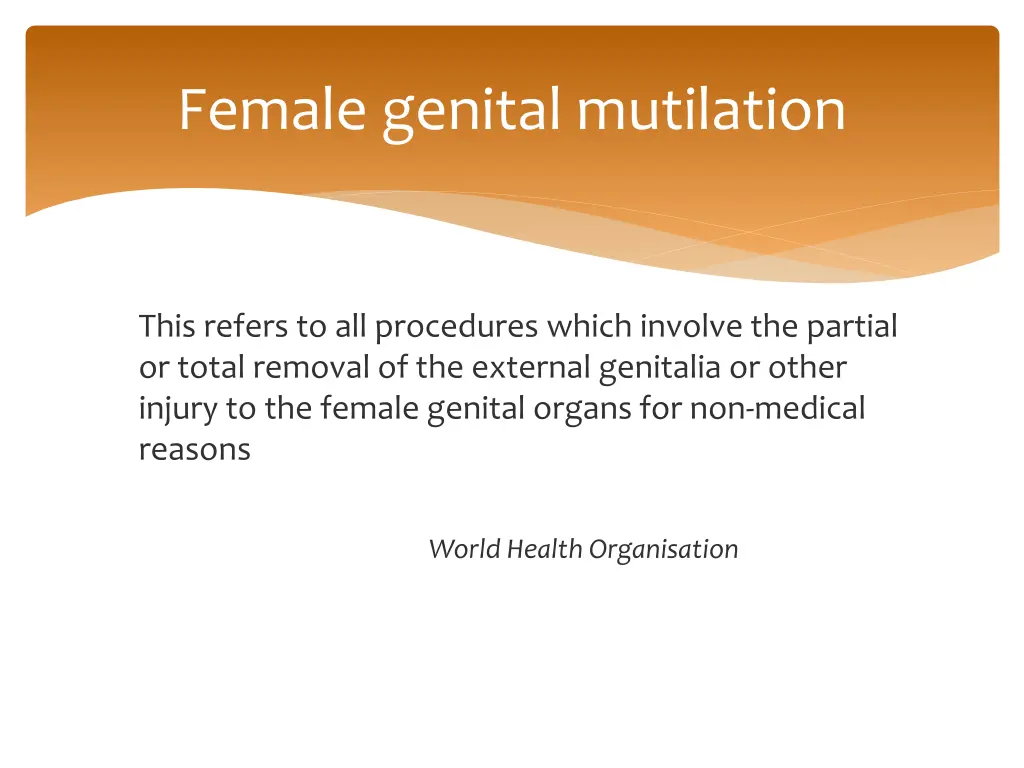 female genital mutilation