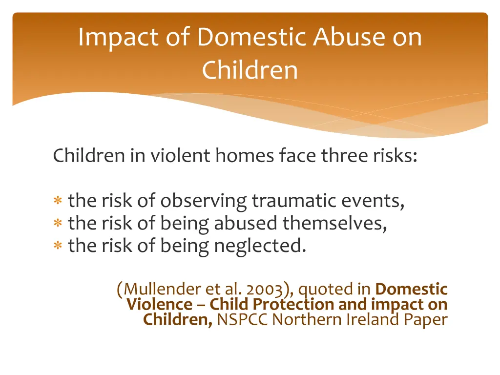 impact of domestic abuse on children