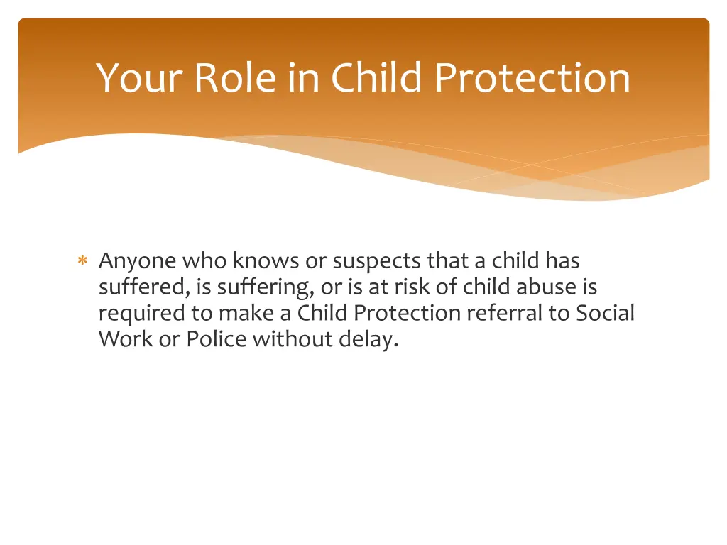 your role in child protection