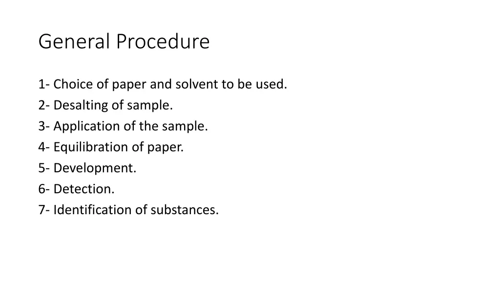 general procedure