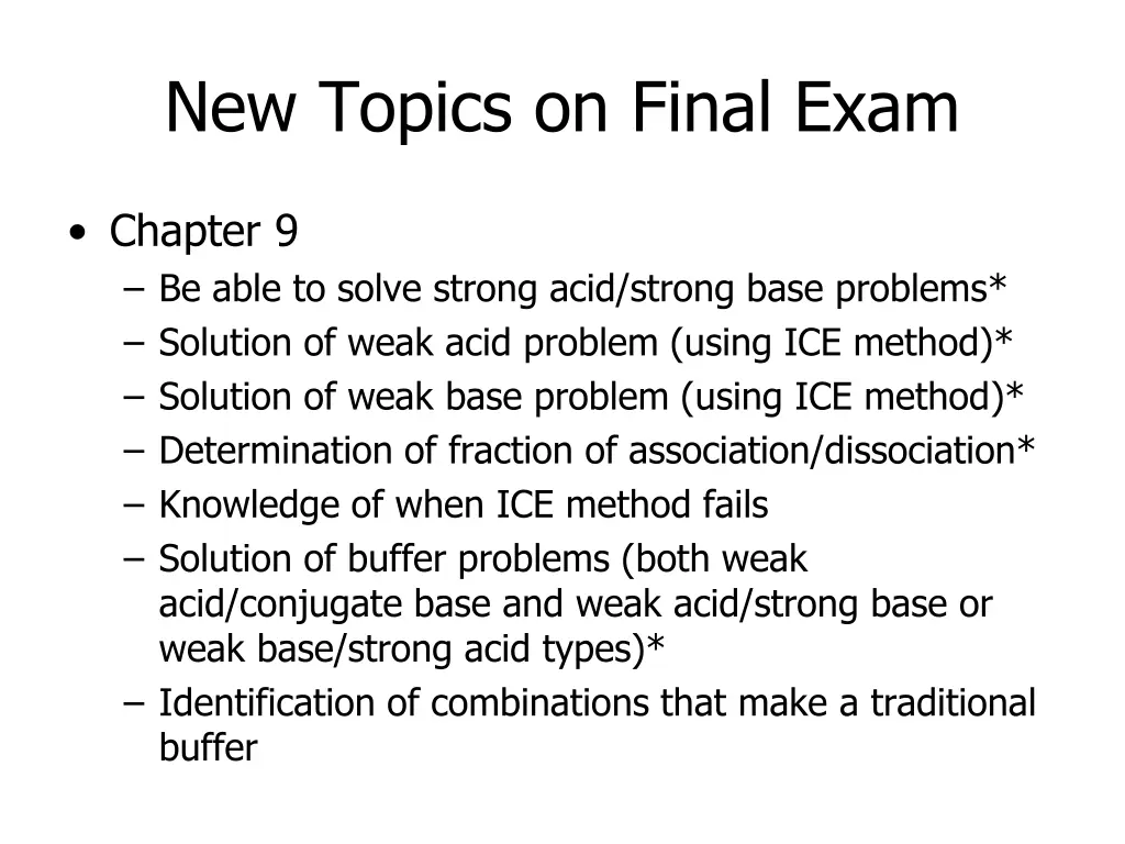 new topics on final exam 1