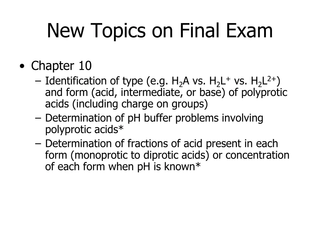new topics on final exam 2