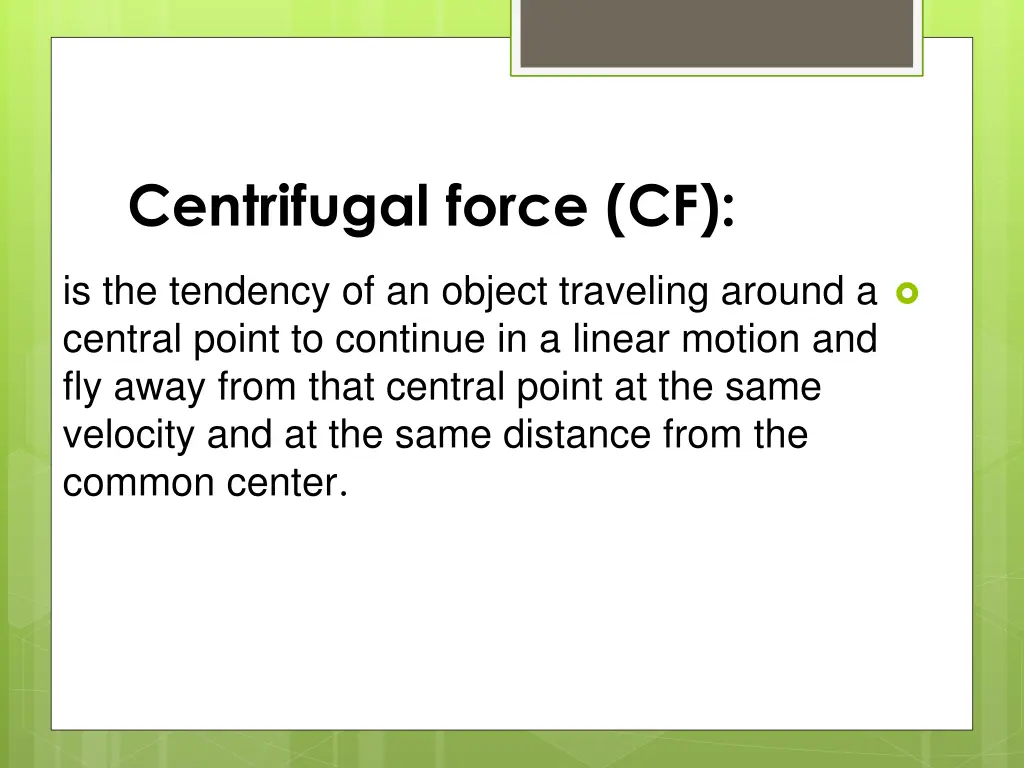 centrifugal force cf