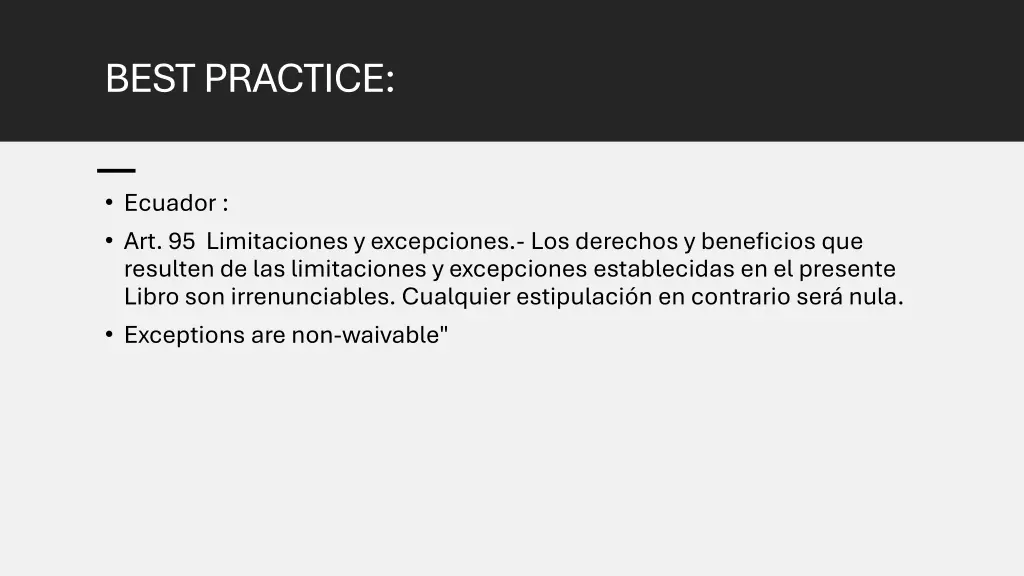 best practice