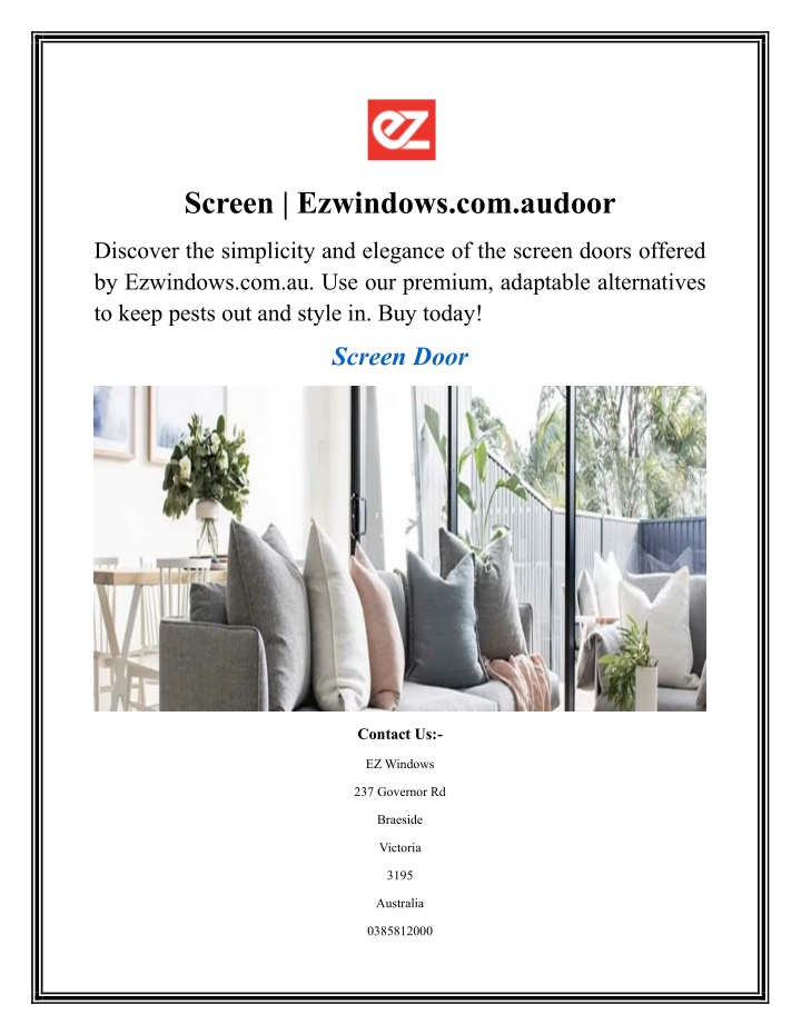 screen ezwindows com audoor