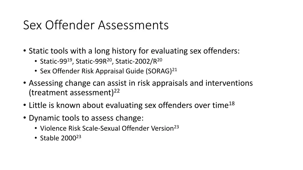 sex offender assessments