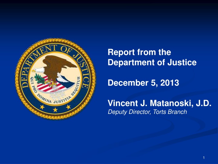report from the department of justice