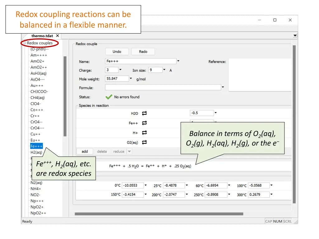 redox coupling reactions can be balanced