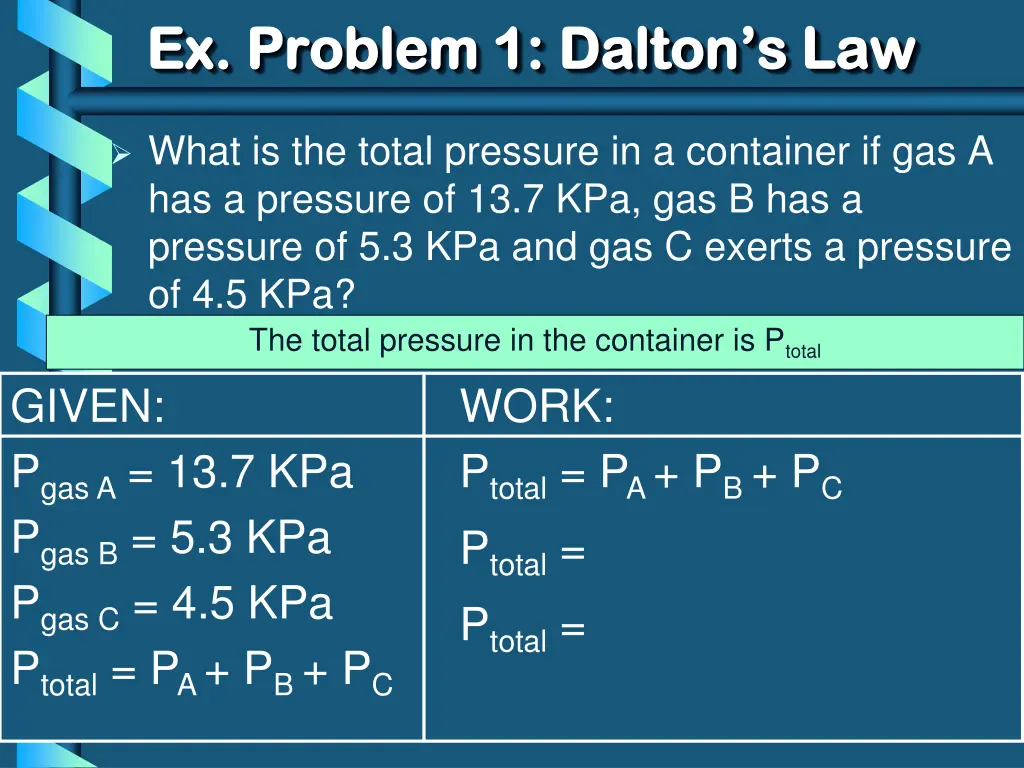 ex problem 1 dalton s law ex problem 1 dalton