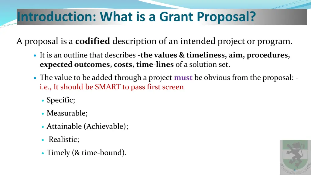 introduction what is a grant proposal