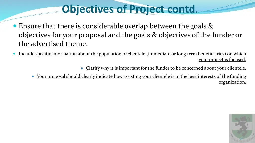 objectives of project contd