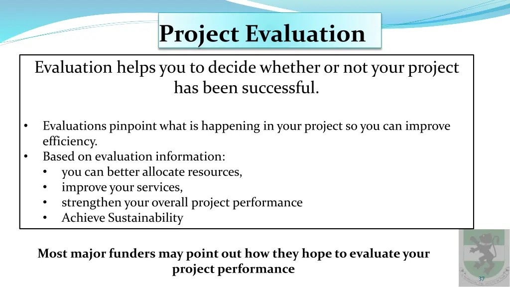 project evaluation