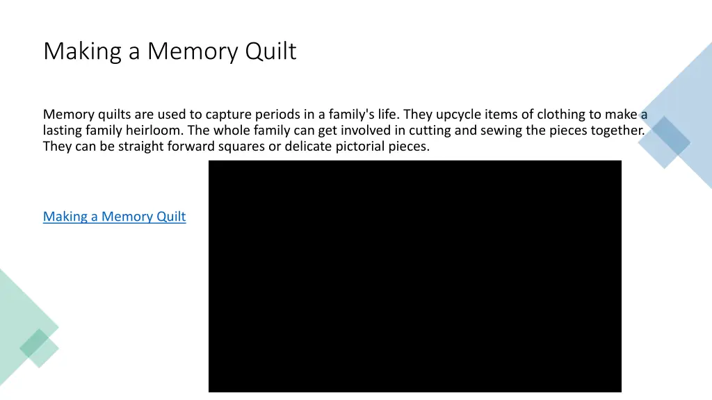 making a memory quilt