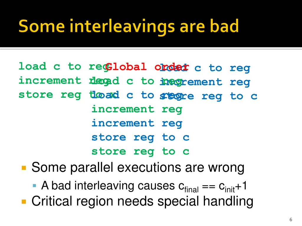 load c to reg increment reg store reg to x
