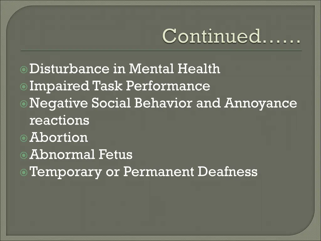disturbance in mental health impaired task