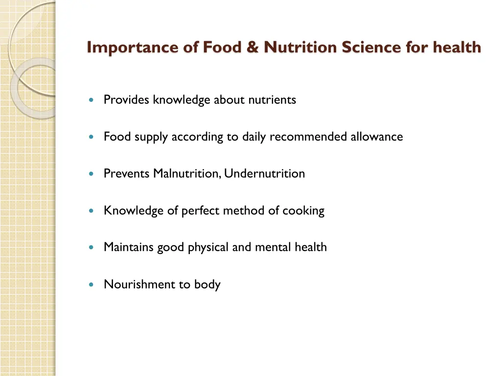 importance of food nutrition science for health