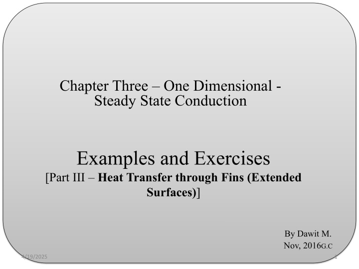 chapter three one dimensional steady state