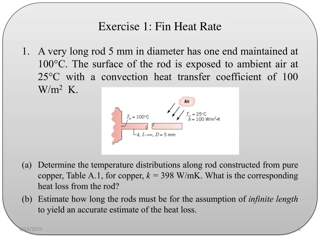 exercise 1 fin heat rate