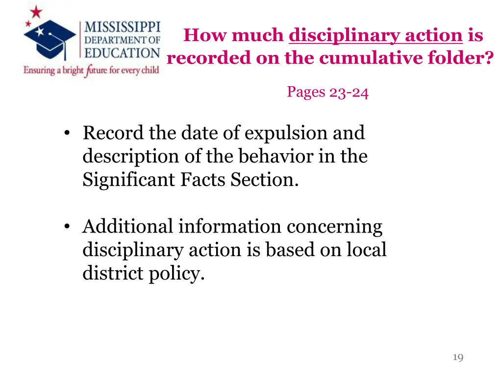 how much disciplinary action is recorded