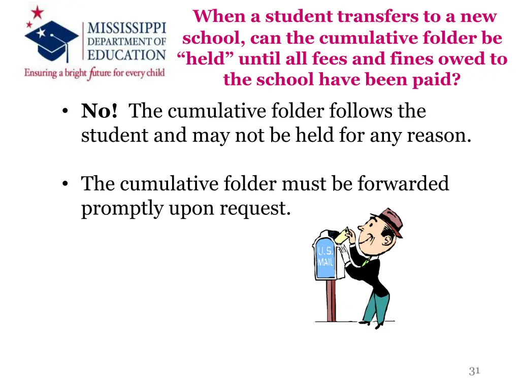 when a student transfers to a new school