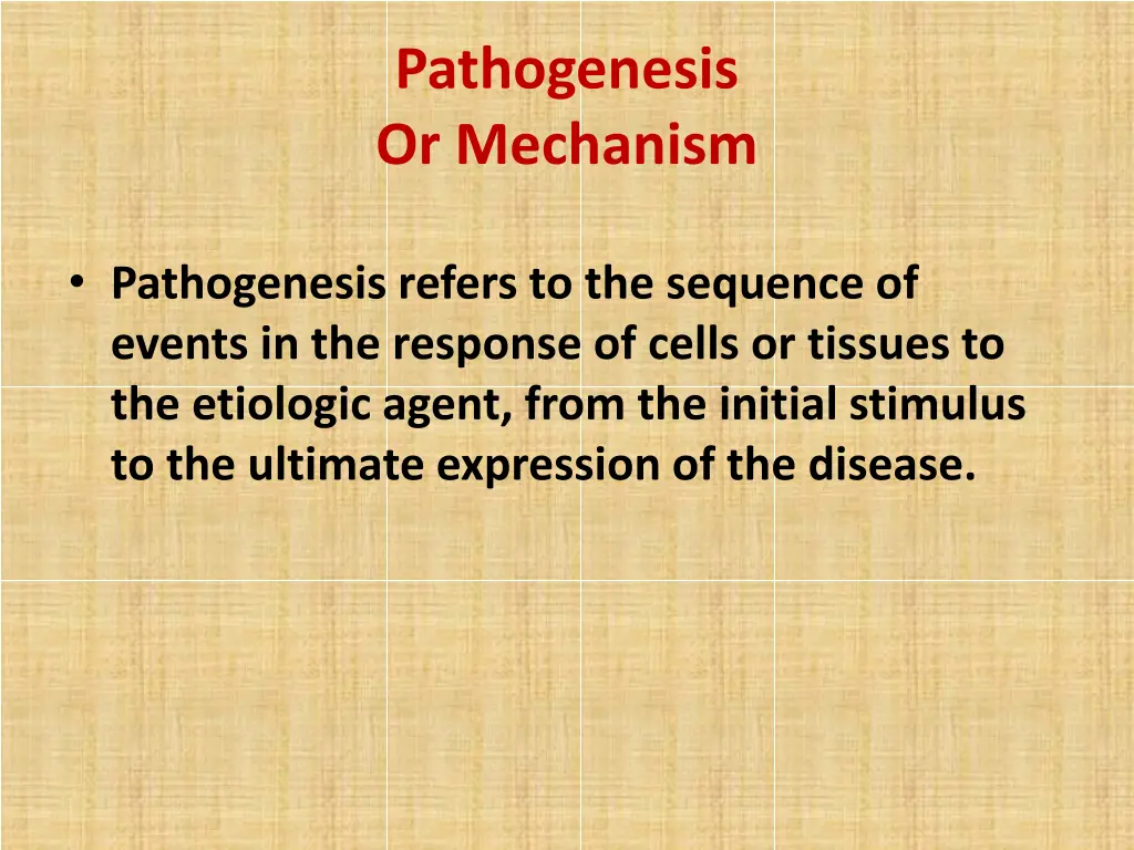 pathogenesis or mechanism