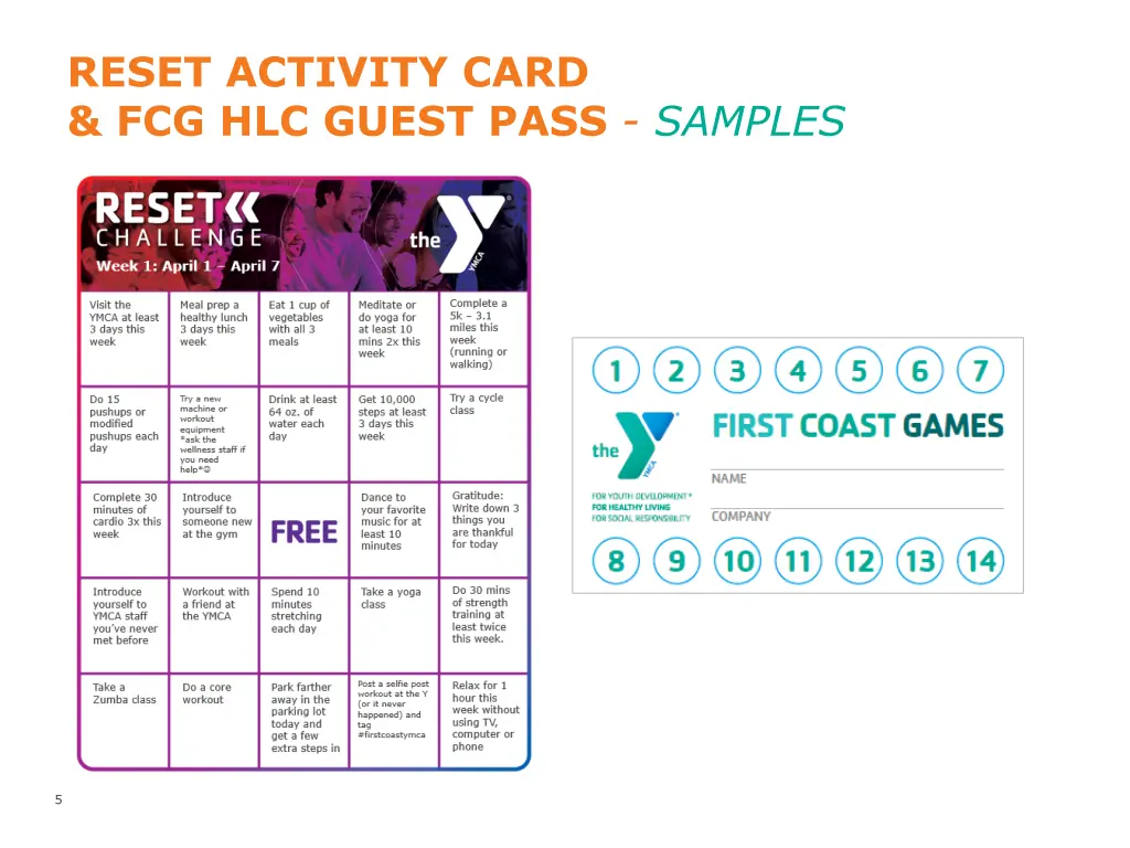 reset activity card fcg hlc guest pass samples