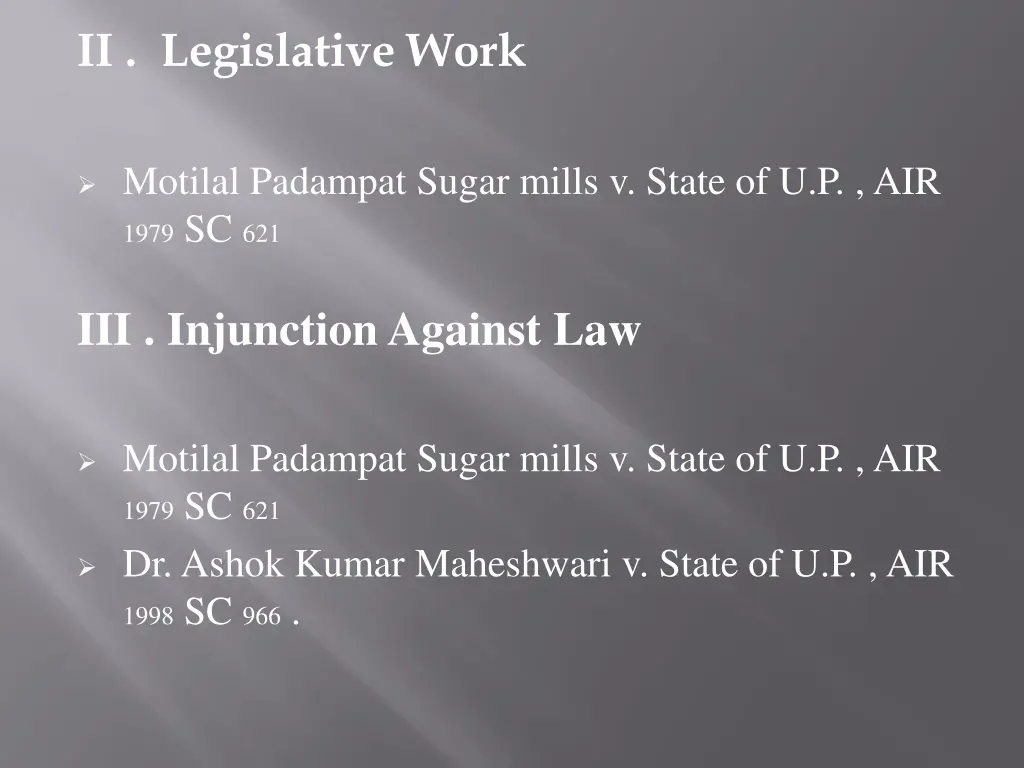 ii legislative work