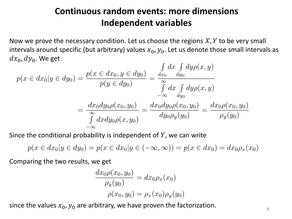 continuous random events more dimensions 1