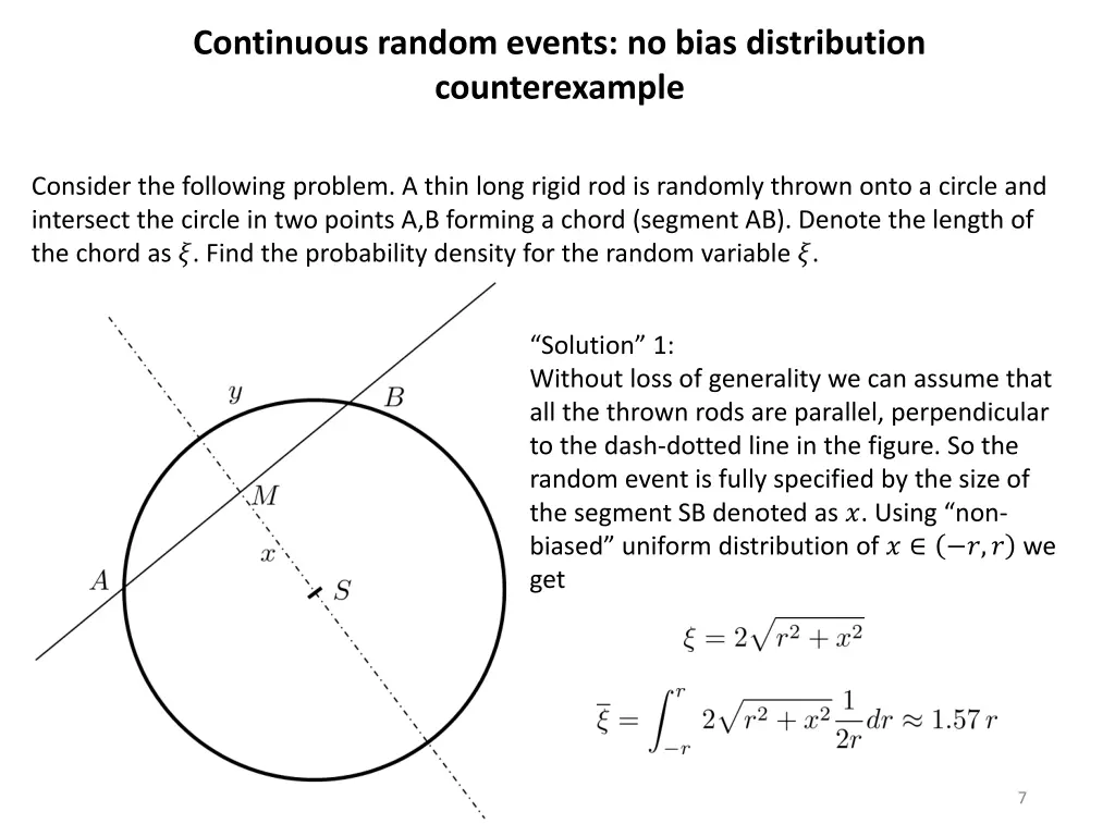 continuous random events no bias distribution