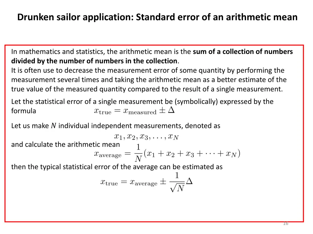 drunken sailor application standard error