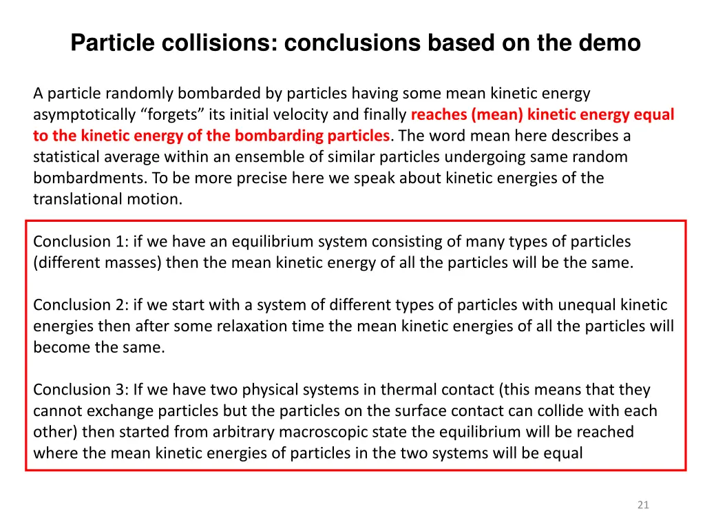 particle collisions conclusions based on the demo
