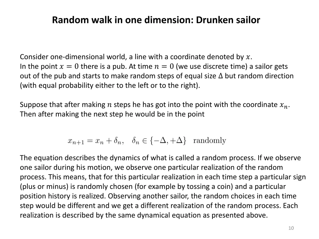 random walk in one dimension drunken sailor