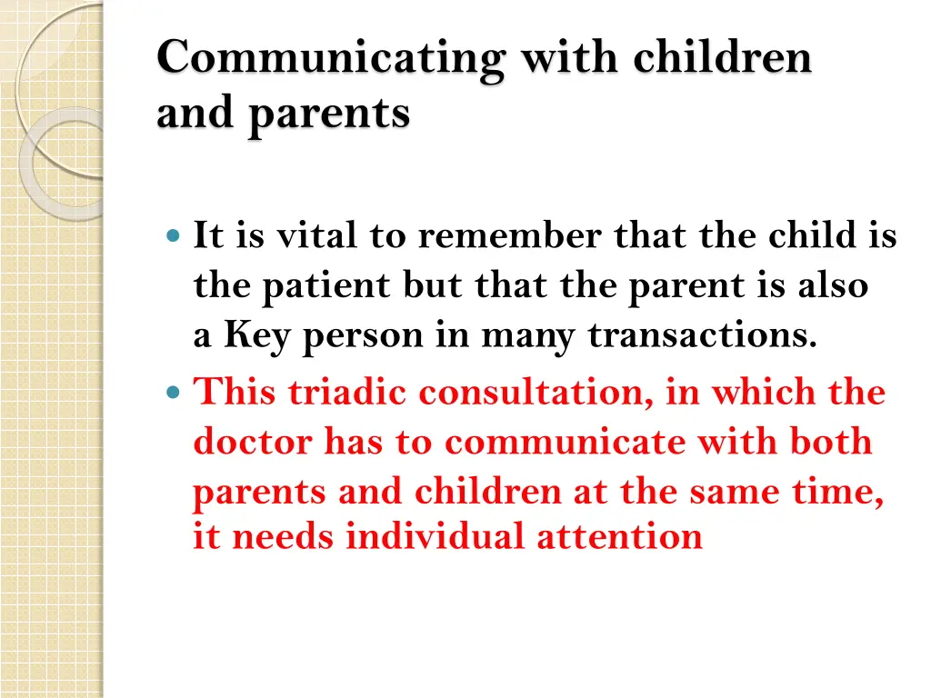 communicating with children and parents